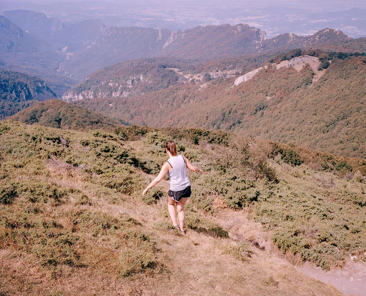 Woman walking in Vercors, France